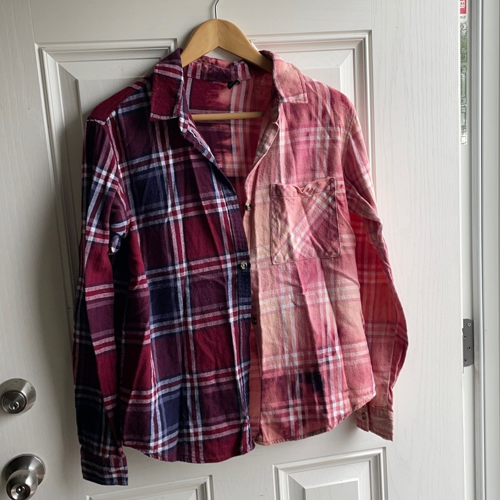 Distressed Acid Wash Lightweight Flannel